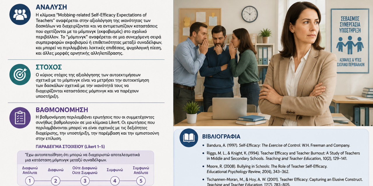 Mobbing-related Self-Efficacy Expectations of Teachers [MOB-SWK]